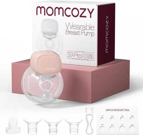 Momcozy S9 Pro Milchpumpe Elektrisch Tragbar 1 Pack Pink mit 9 Stufen und 24 mm