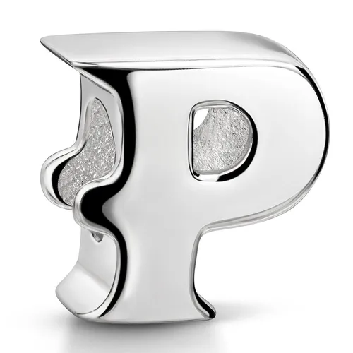 MATERIA 925 Silber Bead Buchstabe P Alphabet Anhänger für Beads Armband