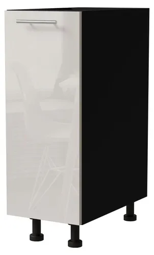 Feldmann-Wohnen Unterschrank Brerra, Creme, Schwarz, Holz, 1 Tür
