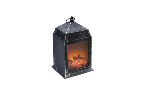 MARELIDA LED Kamin Laterne mit Feuereffekt, 27 cm, Batteriebetrieb