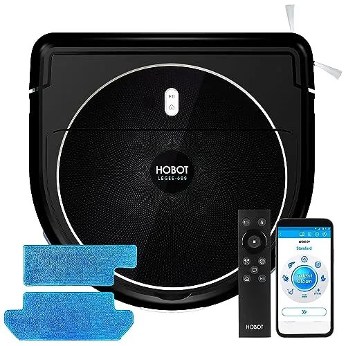 Sichler Haushaltsgeräte Wisch und Saugroboter: HOBOT LEGEE-688 Saug- und Wisch-Roboter, 4-Phasen-Reinigung & App (Saugroboter Smart, Nass-Trocken-Kehrmaschinen, Bodenreiniger)