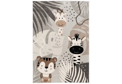 Pergamon Kinder Teppich Weich Safari Friends Grau - Teppich fürs Kinderzimmer, schadstoffgeprüft und ideal für Fußbodenheizung, in 5 Größen erhältlich für ein gemütliches Ambiente.