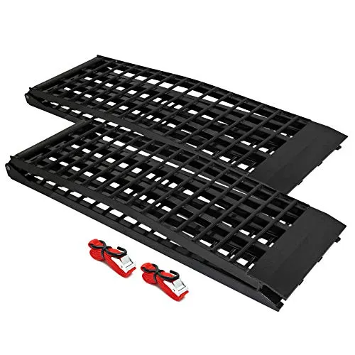 Wiltec 2X Auffahrrampe 274 cm 680 kg für Quad ATV Motorrad, Aluminium Auffahrschiene faltbar, Verladerampe rutschsicher