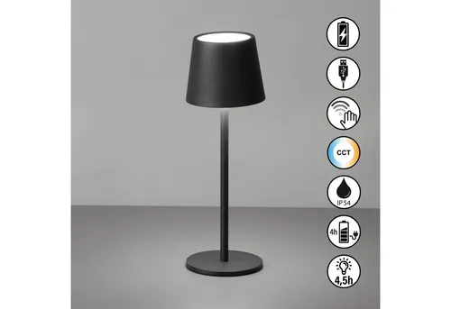 easy! BY FHL Außen-Tischleuchte Roxi, Dimmfunktion, Farbsteuerung, USB-Ladefunktion, LED fest integriert, Warmweiß, lange Leuchtdauer