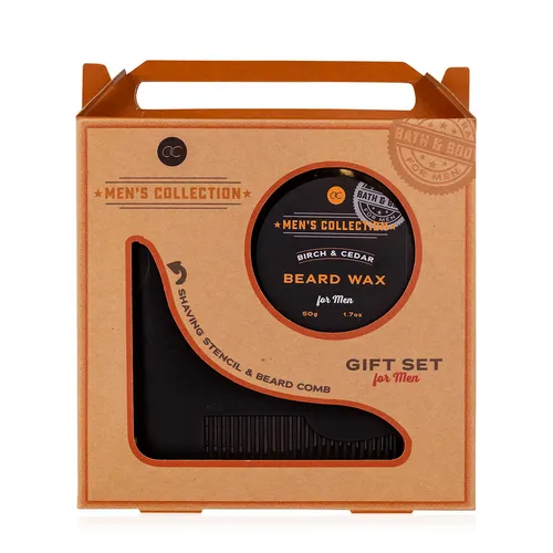 Geschenkset Men's Collection - Bartkamm + Bartwachs