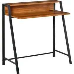 HOMCOM Schreibtisch mit Ablage und Kabelmanagement - Moderner Schreibtisch mit minimalistischen Design und Kabeldurchlass für einen aufgeräumten Arbeitsplatz. Ideal für Home Office oder Schlafzimmer mit kompakten Maßen von 84 x 45 x 85 cm.
