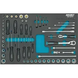 HAZET TORX® Steckschlüssel-Satz 75-teilig - Werkzeugsets mit HAZET-Safety-Insert-System: Alle Werkzeuge rüttelfest eingebettet, schnelle Prüfungsfunktion für fehlende Teile, ideal für HAZET-Werkstattwagen.