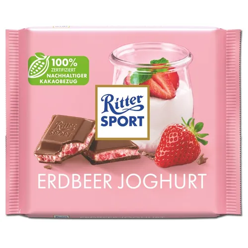 Ritter Sport Erdbeer-Joghurt, Schokolade, 100g Tafel 15,90€/1kg