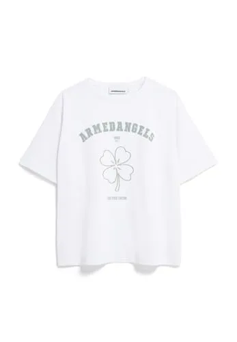Damen Heavyweight T-Shirt GIANNAA Fortune Oversized Fit White - Nachhaltiges T-Shirt aus 50% Bio-Baumwolle und 50% recycelter Baumwolle, ideal für umweltbewusste Fashionistas.