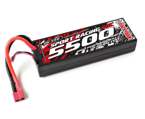 Team Corally 2S 7,4V 5500mAh LiPo Hardcase Akku - Akkus für RC-Fahrzeuge, 2S LiPo mit 5500mAh Kapazität und Hardcase für hohe Sicherheit und Leistung.