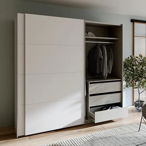 Forte Schach & MATT 2 Weißer Kleiderschrank 220 cm