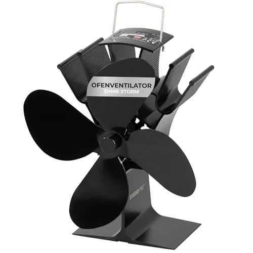STREND PRO Ofenventilator OHNE STORM | Kaminventilator | Ventilator für Kamin, Ofen, Kaminofen | Stromlos | Zubehör | Gleichmäßige Wärmeverteiling ohne zusätzliche Stormzufuhr | 18 x 12 x 19 cm
