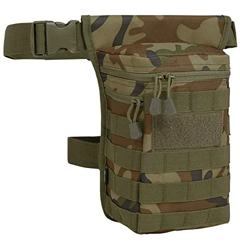Brandit Side Kick Bag No. 2 Woodland - Praktische Bauchtasche für Outdoor - Stylische Bauchtasche aus robustem 600DEN Polyester für Outdoor-Aktivitäten. Mit mehreren Fächern und verstellbaren Gurten ist sie der ideale Begleiter für Abenteuer in der Natur.