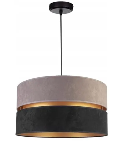 FKL DESIGN Home Deco Hängelampe Pendellampe Grau-Schwarz Beleuchtung 1-flamming E27 Hängeleuchte Pendelleuchte aus Serie N134 (N134-GS)