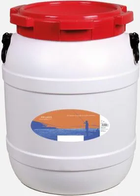 Relags Weithalstonne, rund Tonne, Weiß, 54 L - Wasserbehälter & -kanister, luft- und wasserdicht, lebensmittelrechtlich unbedenklich und vielseitig einsetzbar – ideal für Outdoor-Aktivitäten und Transporte.