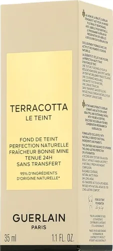 GUERLAIN Terracotta Le Teint Flüssige Foundation 35 ml Nr. 0N - Make-up mit 95 % natürlichen Inhaltsstoffen, bietet 24 Stunden Halt und eine modulierte Deckkraft für ein mattes, strahlendes Finish.