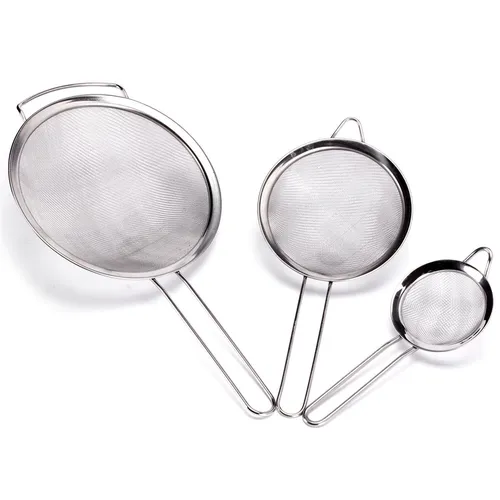 MSV Küchensieb Set 8/14/18 cm Passiersieb Edelstahl Nudelsieb Abtropfsieb