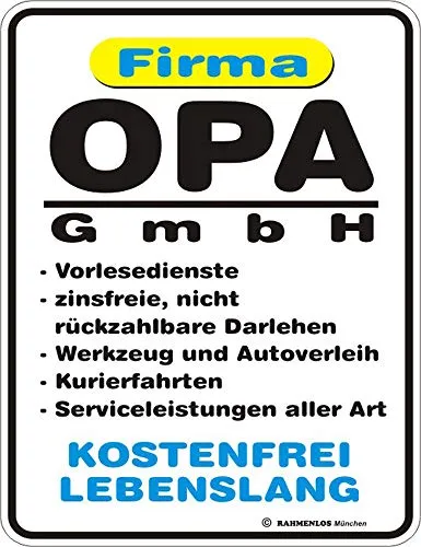 Opa GmbH - Fun-Schilder - Blechschild