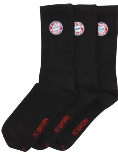 FC Bayern München Crew Socks 3er Pack - Schwarz - Set mit 3 Paar hochwertigen Socken im FC Bayern München Design. Aus hochwertigem Baumwollmischgewebe für optimalen Tragekomfort. Bitte Farbe und Größe wählen!