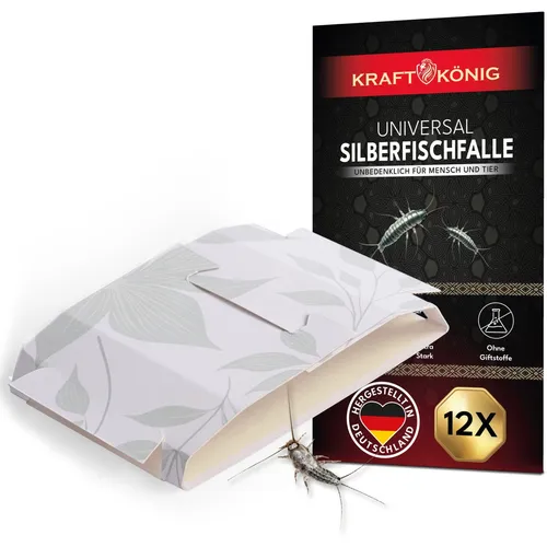 Produktbild KRAFTKÖNIG Silberfischfalle 12 Stück Effektiv gegen Silberfische & Papierfische