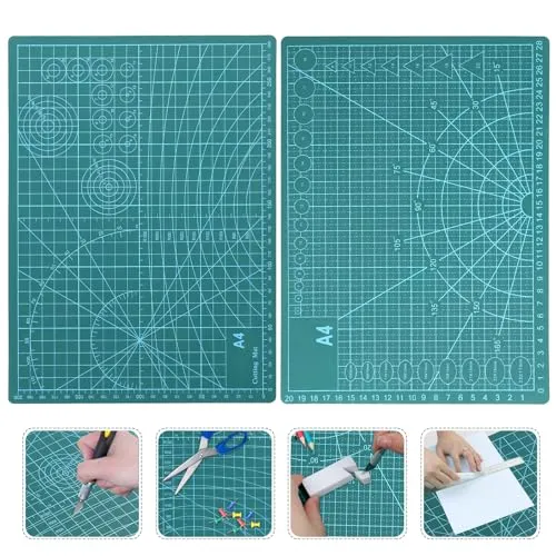 CRESZZLE Cutting Mat,Selbstheilende Schneidematte, Schneidematte Groß, Doppelseitig, 5 lagig, für Näharbeiten, Handwerk, Hobby - 2 Stück 22 x 30 cm (A4)