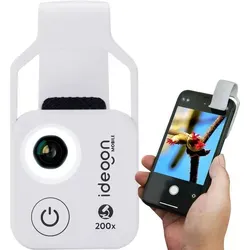 Mikroskop-Vorsatzlinse für Smartphone/Tablet 200x mit 6 LEDs - Verwandeln Sie Ihr Smartphone in ein Mikroskop! Mit 200-facher Vergrößerung und integrierten LEDs erleben Sie die Mikro-Welt in beeindruckender Detailtreue. Ideal für Entdecker und Neugierige!