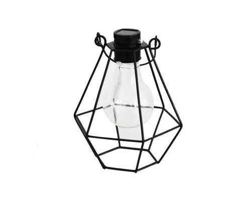 MARELIDA Hängeleuchte LED Solar Hängeleuchte eckig Industrial Look schwarz Gitter H: 14,5cm, LED Classic, warmweiß (2100K bis 3000K)