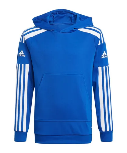 Adidas Squadra 21 Hoodie - blau - Sweatshirt für Teams, aus 100% recyceltem Polyester, feuchtigkeitsabsorbierend dank AEROREADY Technologie für ein trockenes Tragegefühl beim Training.