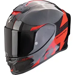 Scorpion EXO-R1 Evo Carbon Air Rally - Leichter Integralhelm in Schwarz/Rot - XL - Motorradhelm mit Ultra TCT™ Carbonfaser-Technologie für maximalen Schutz und minimalen Gewicht. Genießen Sie ein unvergleichliches Fahrvergnügen mit individuell anpassbaren Wangenpolstern und einem effektiven Belüftungssystem.