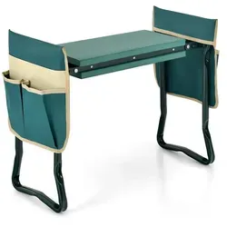 Costway Kniebank, 2-in-1 Gartensitz und Kniebank, Grün, Metall