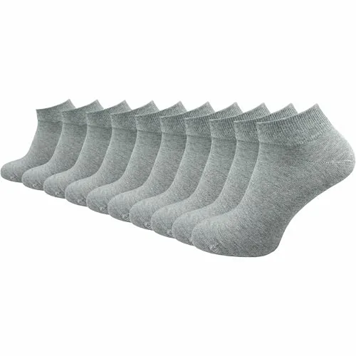 Damen Sneaker Socken aus 100% Baumwolle (6 oder 10 Paar) | Komfort ohne drückende Naht - Hautfreundliche Sneaker-Socken aus reiner Baumwolle, die für hohen Tragekomfort sorgen. Mit verstärkten Zonen und ohne drückende Naht bleiben Ihre Füße den ganzen Tag trocken und angenehm.
