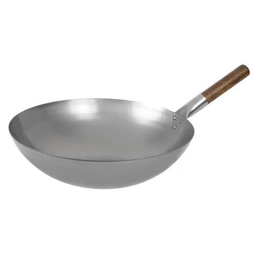 Gastronoble London Wok 38cm - Pfanne mit rundem Boden, Antirost-Beschichtung für Langlebigkeit und stabilen Handgriff. Ideal für vielseitiges Kochen und Braten.