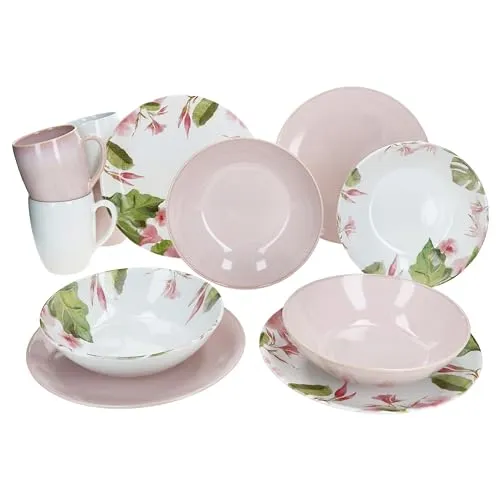 12tlg Frühstücksset OSSIA Exotic Tearose ROSA für 4 Personen