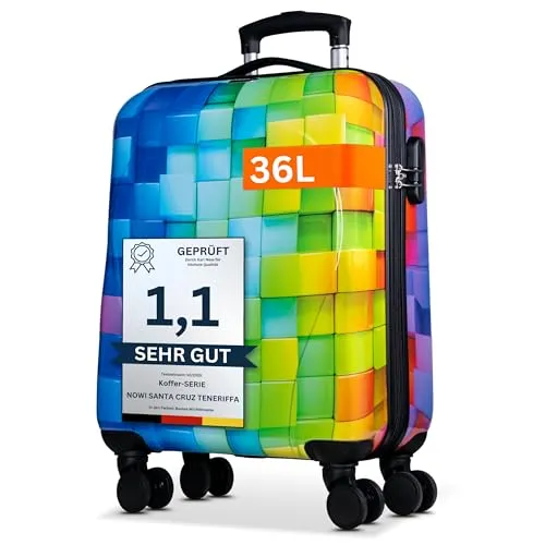 NOWI Trolley Hartschalenkoffer – leicht mit 4 Rollen und Zahlenschloss
