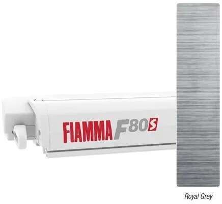 Fiamma F80s Markise weiß, 370cm, Royal Grey von Fiamma