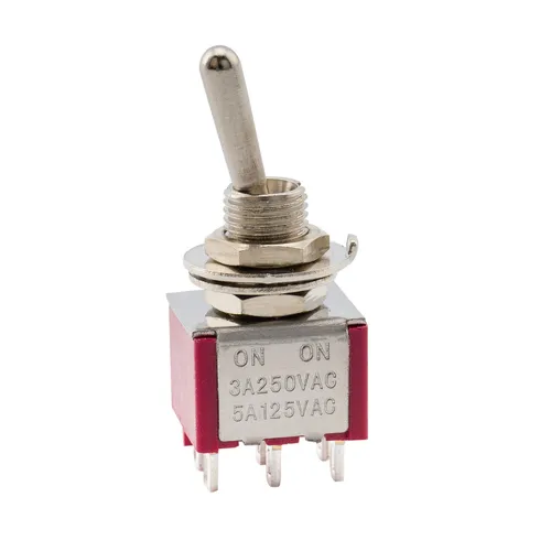 Musiclily Red 2 Way On-On 6-Foot Mini Electric Guitar Toggle Switch AV 125V 6A