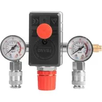 STAHLWERK Druckschalter DE-20 ST 0-8 Bar mit Manometer und 2 Schnellkupplungen