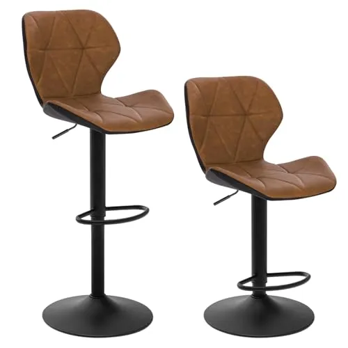 EUGAD Barhocker Retro höhenverstellbar mit Rückenlehne