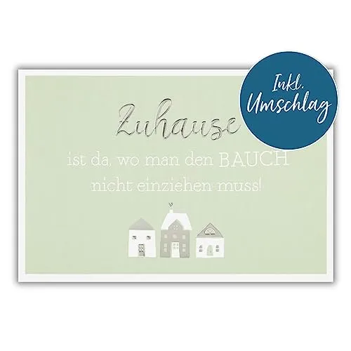 bsb Karte zum Ein- und Umzug - Geschenk zum Einzug ins Haus in 11,5 x 17,0 cm - Karte Umzug & Einzug in neues Haus mit Zuhause Motiv - Glückwunschkarte neue Wohnung - liebevolles Geschenk