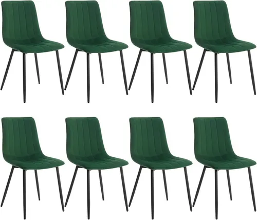 Klihome Esszimmerstühle 8er Set Gepolstert Samt Dunkelgrün