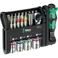 Wera 05049001001 Tool-Check Modular Imperial 1, 21-teilig - Multitools: Flexibles 21-teiliges Werkzeugset für Hand- und Maschinen-Verschraubungen, ideal für individuelle Anpassungen und vielseitige Einsatzmöglichkeiten.