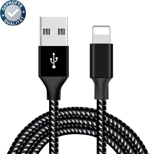 iPhone Ladekabel 3m USB-A für iPhone 5 bis 15 - Schwarz - 3m langes iPhone Ladekabel in Schwarz für schnellen Lade- und Datenübertragungsbedarf. Ideal für flexibles Arbeiten und Synchronisieren, egal ob Zuhause oder unterwegs.
