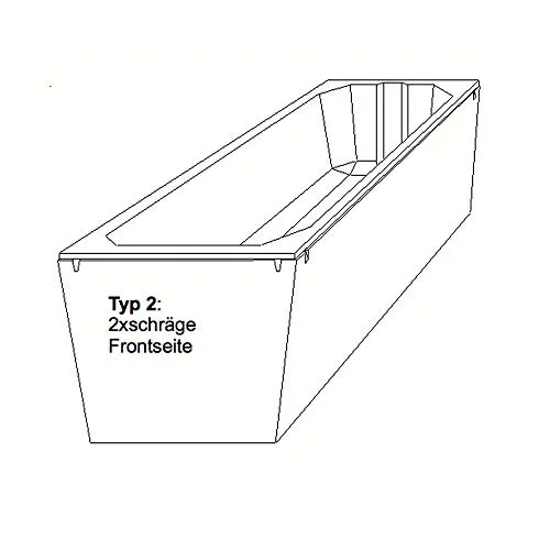 Wannenträger zu Badewanne Kaldewei Saniform Plus/-star, Ablauf am Fußende 160 x 70 x 41 cm, 1024