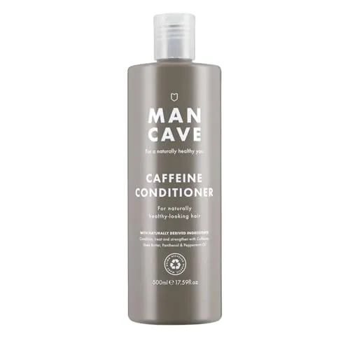 ManCave Conditioner Haar Männer Koffein 500 ml, Anti Haarausfall Haarwachstum Spülung Haaarwachstum Beschleunigen - Natürliche Inhaltsstoffe - Vegan, Tierversuchsfrei, Tube aus Recycling-Kunststoff