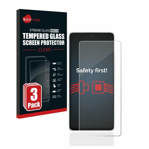 Savvies für Samsung Galaxy A53 5G Glas Display Schutz 3x gehärtete Panzerfolie