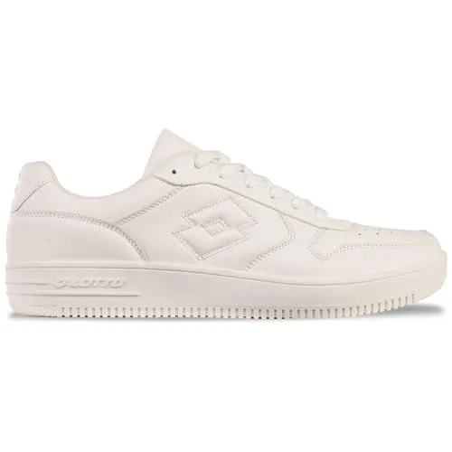 Lotto PALIOT OC Unisex Sneaker, White, 45 EU - Damen-Sneaker im trendigen Lowcut-Basketballdesign, gepolstert für optimalen Komfort und stylisch in Monochrom.