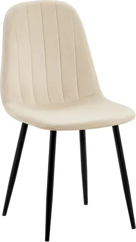 Esszimmerstuhl Baxter - Creme, Modernes Design mit Steppung - Stühle - Esszimmerstühle ohne Armlehnen. Hochwertiger Esszimmerstuhl Baxter in Creme mit dekorativer Steppung im Rücken für stilvolles Ambiente.