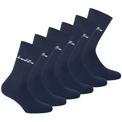Diadora Unisex Socken, 6er Pack - Sportsocken, Baumwolle, Logo, einfarbig Dunkelblau 39-42
