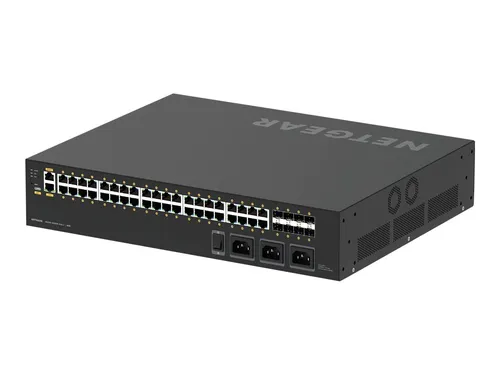 Netgear M4250-40G8XF-PoE++ Managed Switch - Professioneller Switch für Audio- und Videoanwendungen mit 40x Ultra90 PoE++ Anschlüssen, 2880W Budget und 8x SFP+ für einfache AV-over-IP-Netzwerke.