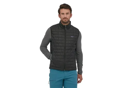Patagonia Mens Nano Puff Vest Black (S) - Funktionsjacke mit 60 g/m² PrimaLoft Gold Insulation Eco für optimalen Kälteschutz, winddicht und wasserabweisend – ideal für Outdoor-Aktivitäten.